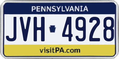 PA license plate JVH4928