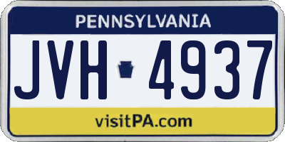 PA license plate JVH4937