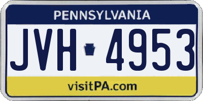 PA license plate JVH4953