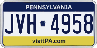 PA license plate JVH4958