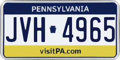 PA license plate JVH4965