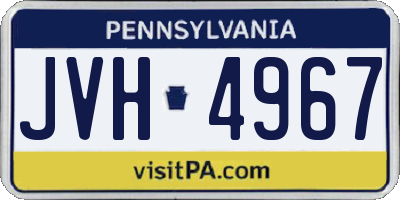 PA license plate JVH4967