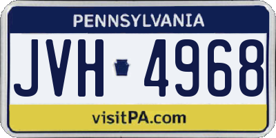 PA license plate JVH4968