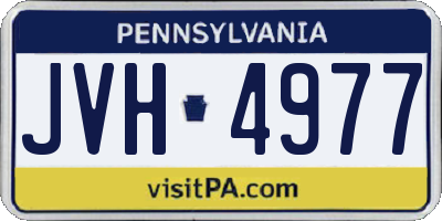 PA license plate JVH4977