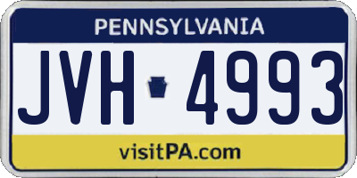 PA license plate JVH4993