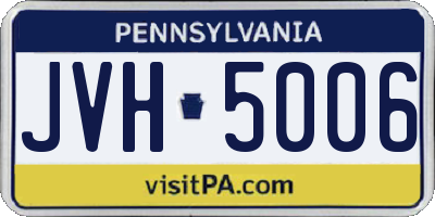 PA license plate JVH5006
