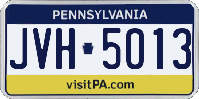 PA license plate JVH5013