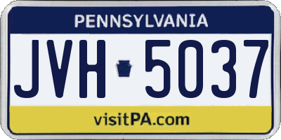 PA license plate JVH5037