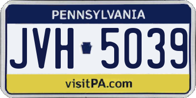 PA license plate JVH5039
