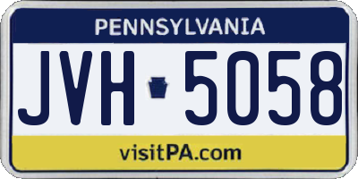 PA license plate JVH5058