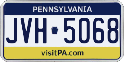 PA license plate JVH5068