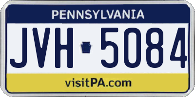 PA license plate JVH5084