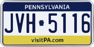 PA license plate JVH5116