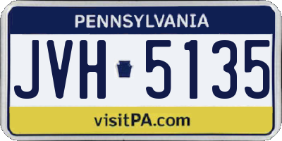 PA license plate JVH5135