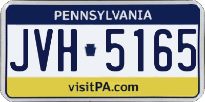 PA license plate JVH5165