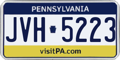 PA license plate JVH5223