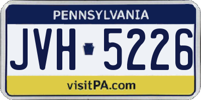 PA license plate JVH5226