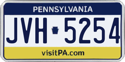 PA license plate JVH5254