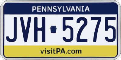 PA license plate JVH5275