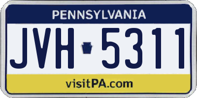 PA license plate JVH5311