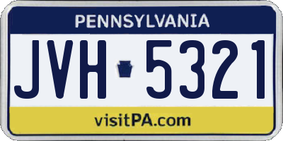 PA license plate JVH5321