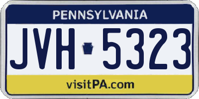 PA license plate JVH5323