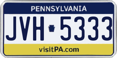 PA license plate JVH5333