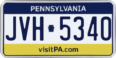 PA license plate JVH5340