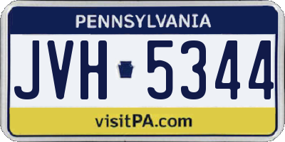 PA license plate JVH5344