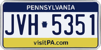 PA license plate JVH5351