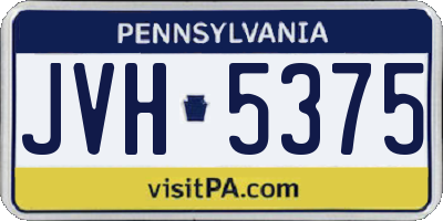 PA license plate JVH5375