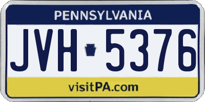 PA license plate JVH5376