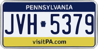 PA license plate JVH5379