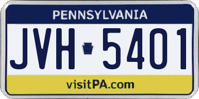 PA license plate JVH5401