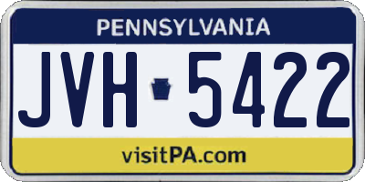 PA license plate JVH5422