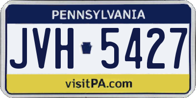 PA license plate JVH5427