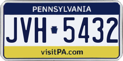PA license plate JVH5432