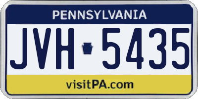 PA license plate JVH5435