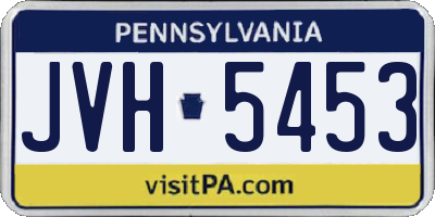 PA license plate JVH5453
