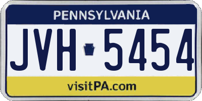 PA license plate JVH5454