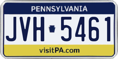 PA license plate JVH5461