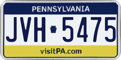 PA license plate JVH5475