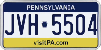 PA license plate JVH5504