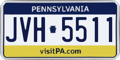 PA license plate JVH5511