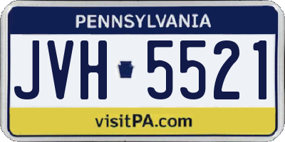 PA license plate JVH5521