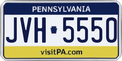 PA license plate JVH5550
