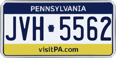 PA license plate JVH5562