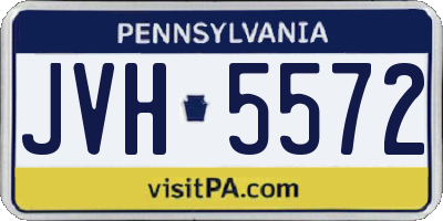PA license plate JVH5572