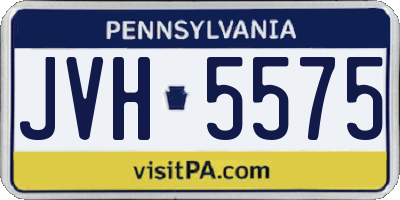 PA license plate JVH5575