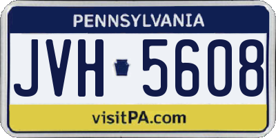PA license plate JVH5608